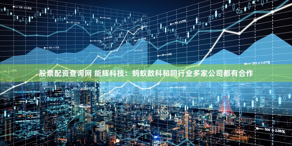 股票配资查询网 能辉科技：蚂蚁数科和同行业多家公司都有合作