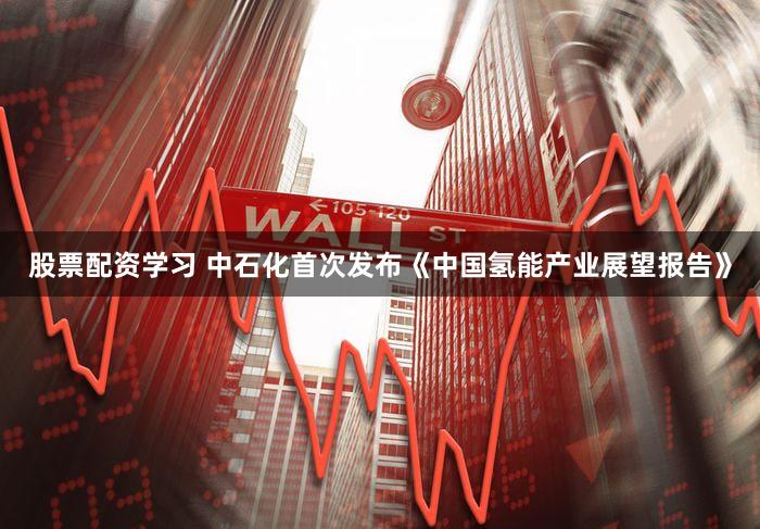 股票配资学习 中石化首次发布《中国氢能产业展望报告》