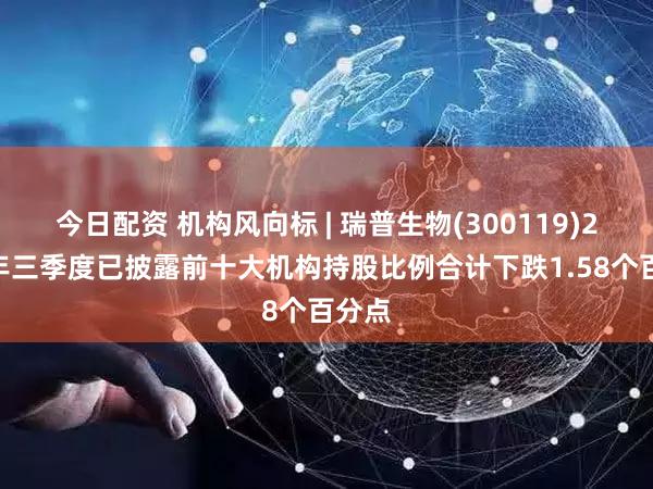 今日配资 机构风向标 | 瑞普生物(300119)2025年三季度已披露前十大机构持股比例合计下跌1.58个百分点